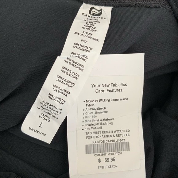 Fabletics Leggings Black Kastos Twist Waist Capri L - Picture 5 of 8